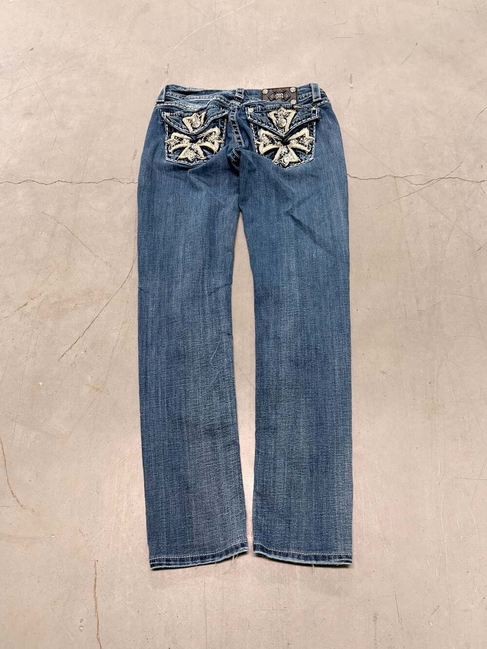 Miss Me Signature Rise Skinny Jeans Size 29 Inseam 33 Cross Pockets